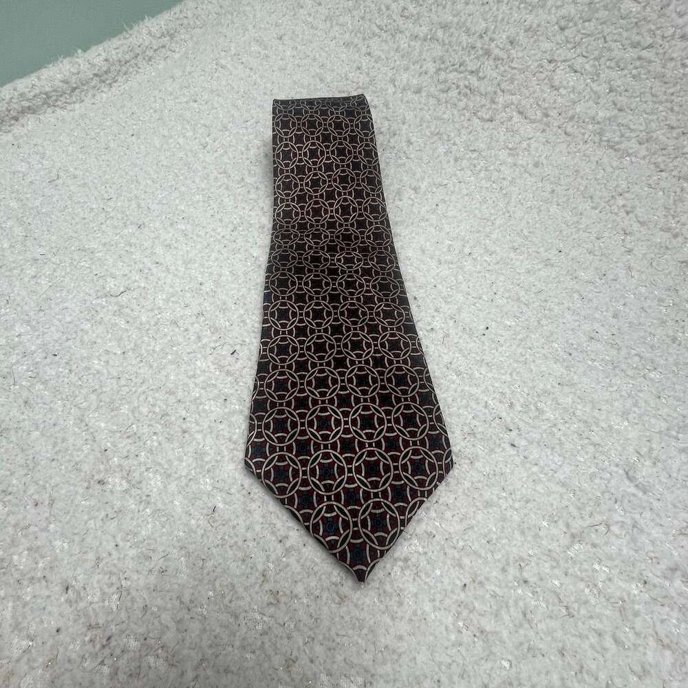 PARK AVENUE 100% Silk Hand Made Tie Geometric Pattern Vintage